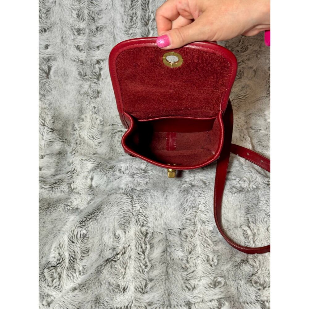 Vintage Coach Small Sidepack 9978 Red Leather Belt Bag Crossbody USA - Picture 6 of 12